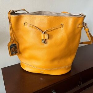 Ralph Lauren Mustard Leather Shoulder Bag